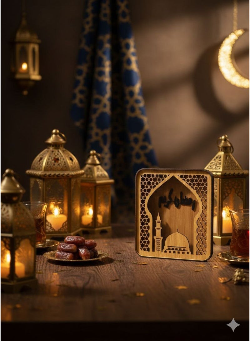 Decorative Ramadan lantern, Ramadan decorative lamp, 3D lanterns, Islamic decorative lamp, Ramadan lanterns for decorating a bedroom table, Ramadan gifts 18cm*19cm - Image 2